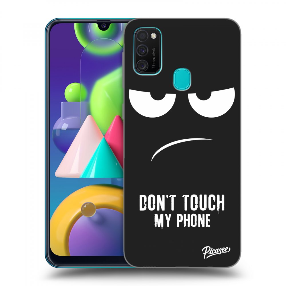 Picasee crna silikonska maskica za Samsung Galaxy M21 M215F - Don't Touch My Phone