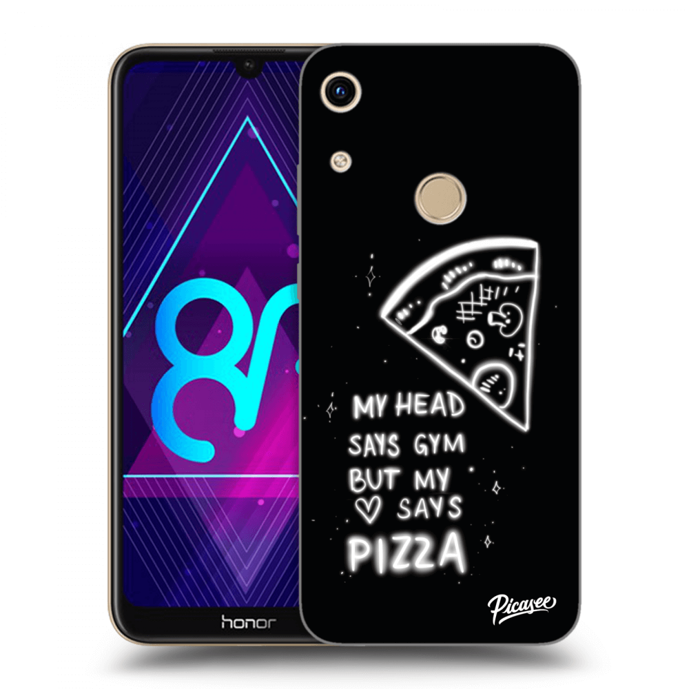 Picasee crna silikonska maskica za Honor 8A - Pizza