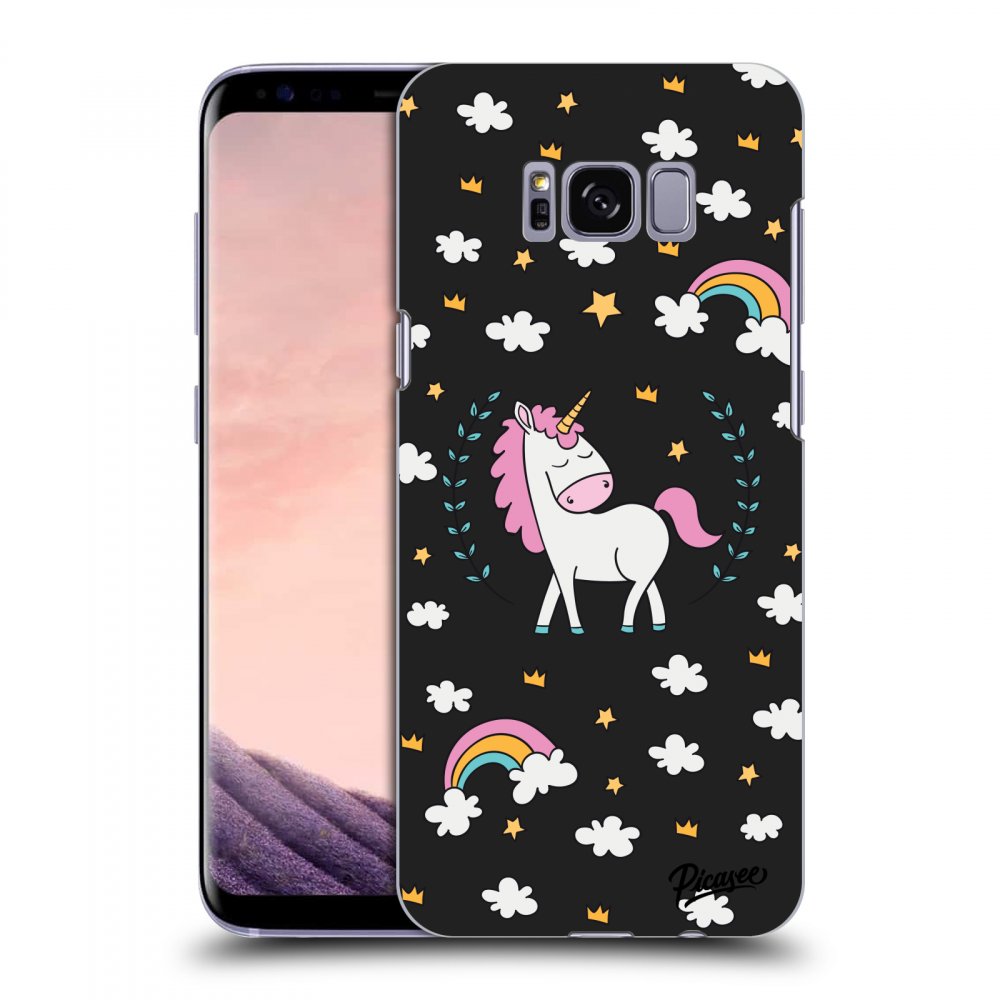 Picasee crna silikonska maskica za Samsung Galaxy S8 G950F - Unicorn star heaven