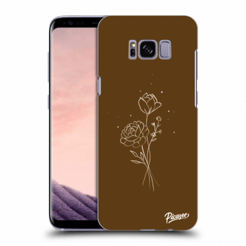 Picasee crna silikonska maskica za Samsung Galaxy S8 G950F - Brown flowers