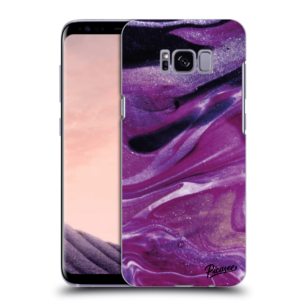 Picasee silikonska prozirna maskica za Samsung Galaxy S8 G950F - Purple glitter