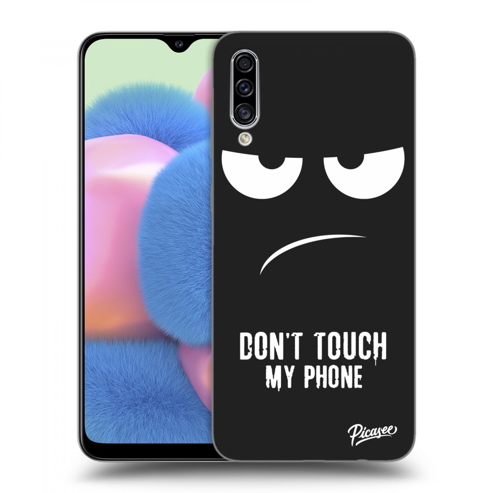 Picasee crna silikonska maskica za Samsung Galaxy A30s A307F - Don't Touch My Phone
