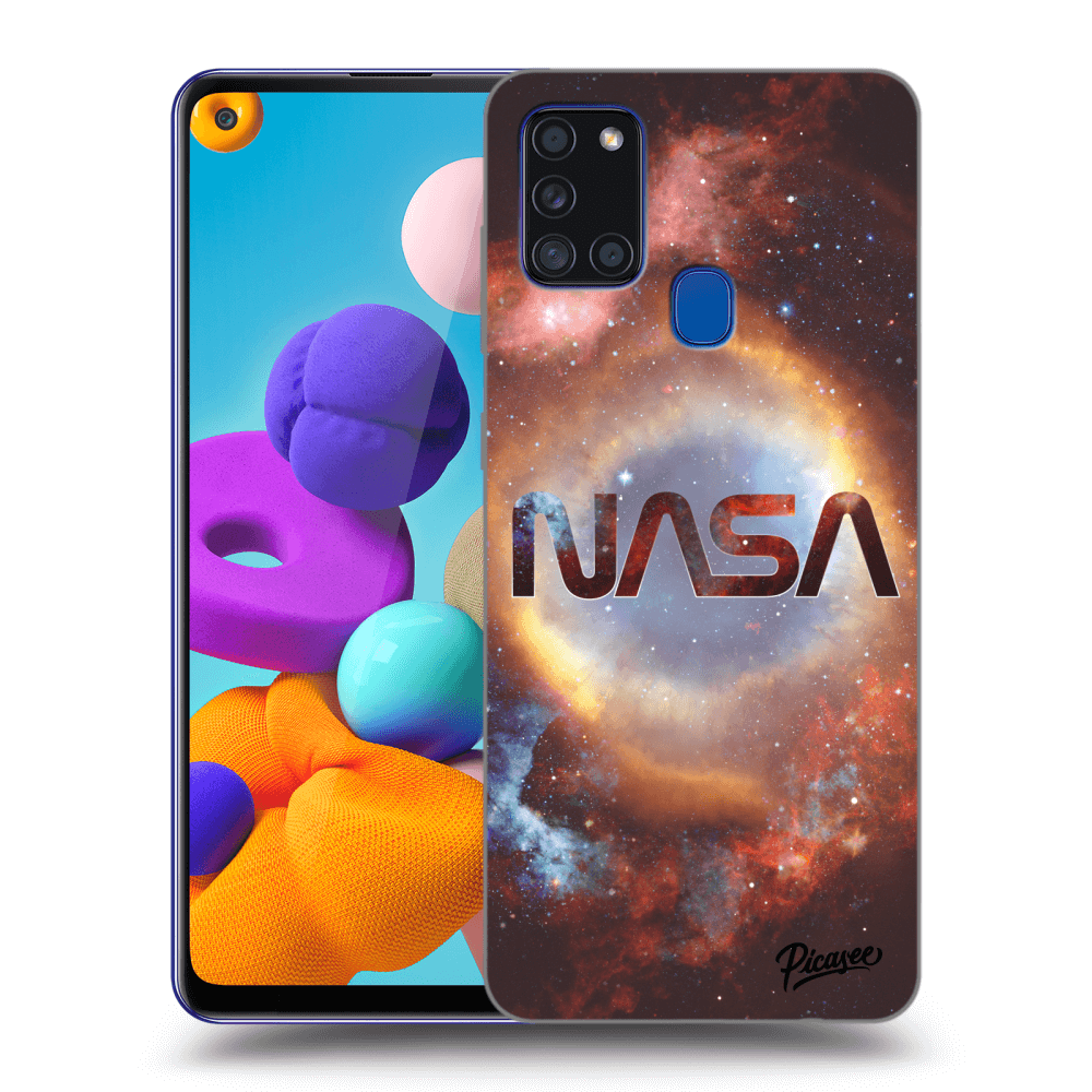 Picasee crna silikonska maskica za Samsung Galaxy A21s - Nebula
