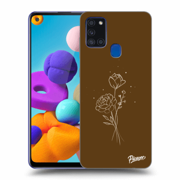 Maskica za Samsung Galaxy A21s - Brown flowers