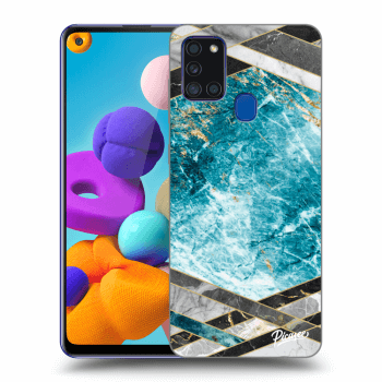 Maskica za Samsung Galaxy A21s - Blue geometry