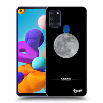 Picasee crna silikonska maskica za Samsung Galaxy A21s - Moon Minimal