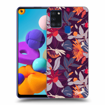 Maskica za Samsung Galaxy A21s - Purple Leaf