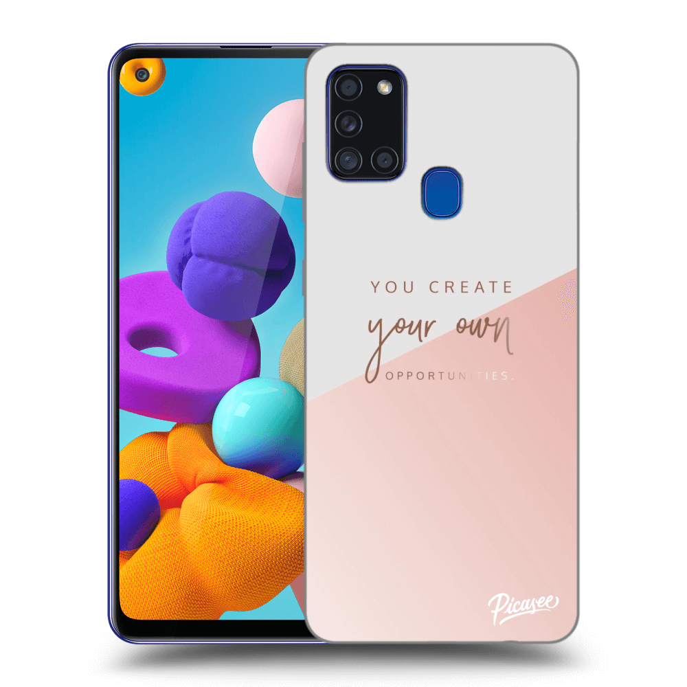 Picasee crna silikonska maskica za Samsung Galaxy A21s - You create your own opportunities