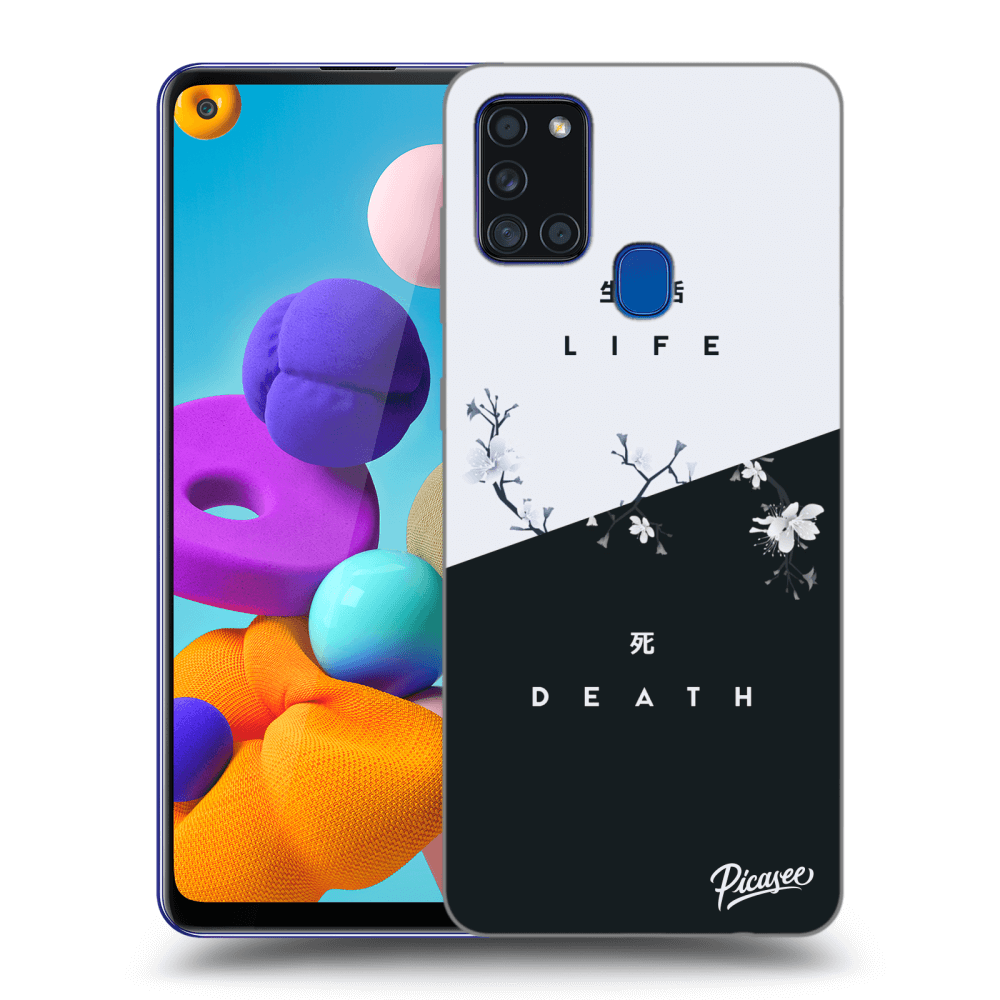 Picasee crna silikonska maskica za Samsung Galaxy A21s - Life - Death