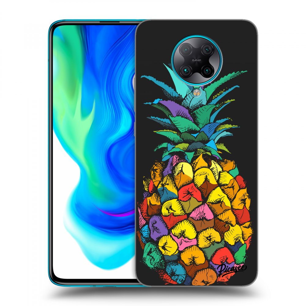 Picasee crna silikonska maskica za Xiaomi Poco F2 Pro - Pineapple