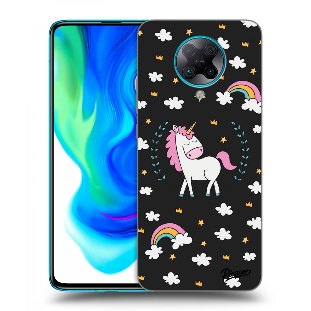 Picasee crna silikonska maskica za Xiaomi Poco F2 Pro - Unicorn star heaven