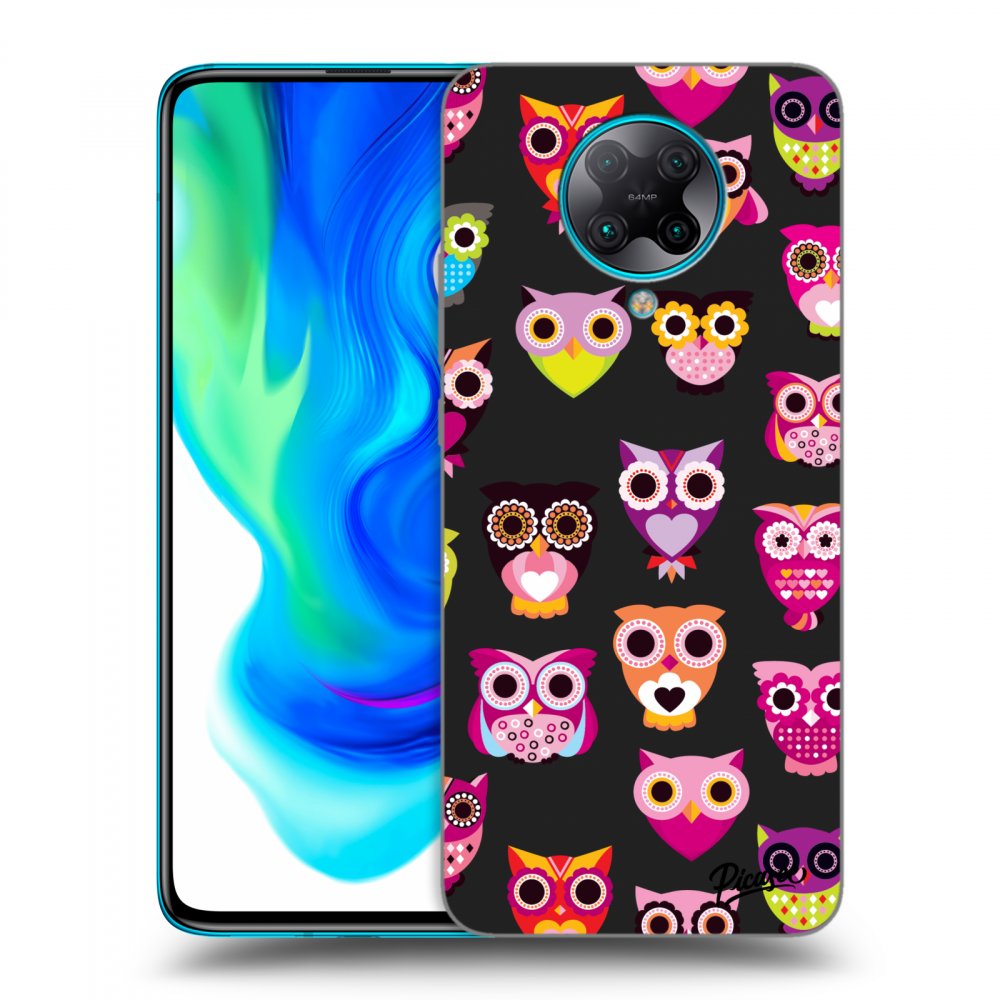 Picasee crna silikonska maskica za Xiaomi Poco F2 Pro - Owls