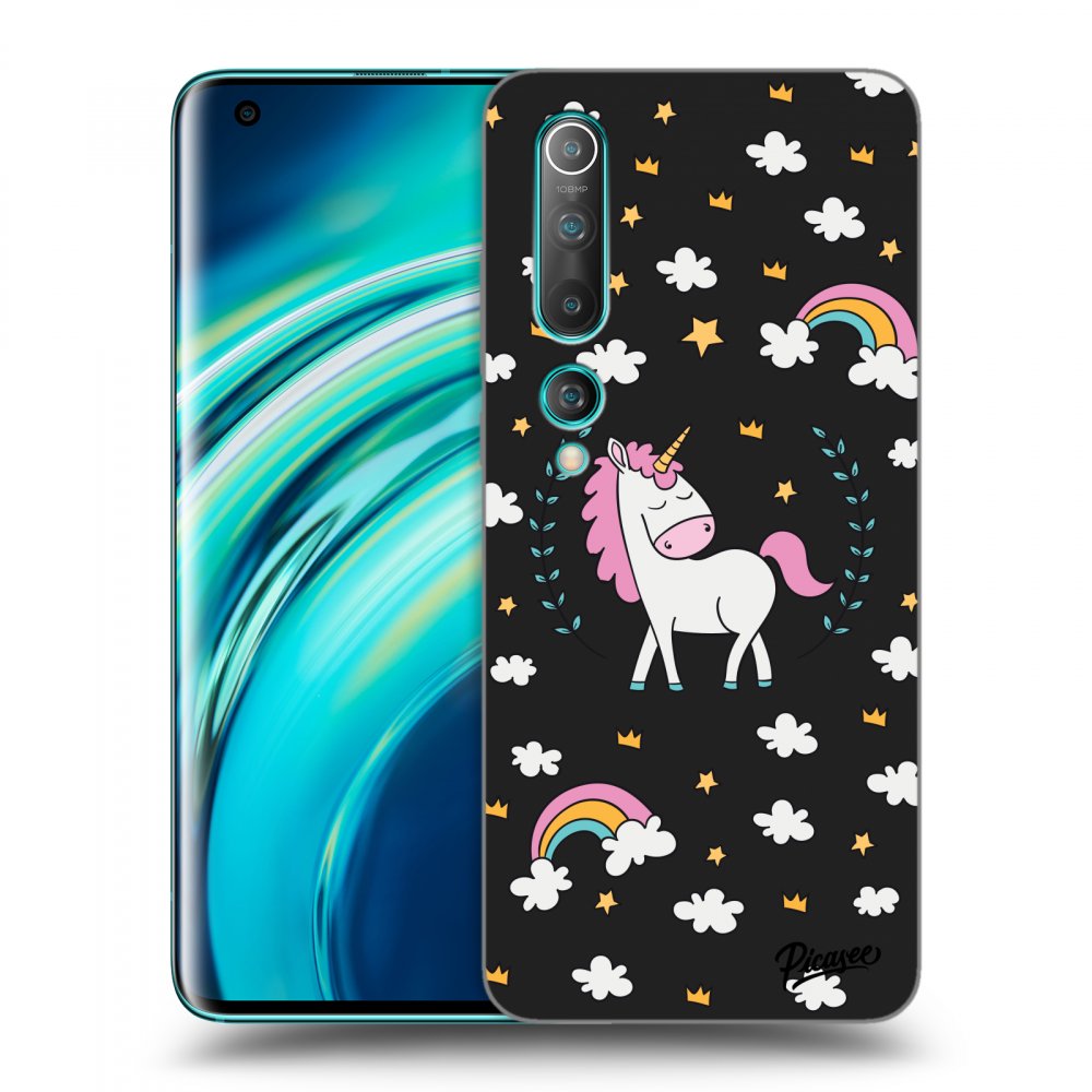 Picasee crna silikonska maskica za Xiaomi Mi 10 - Unicorn star heaven