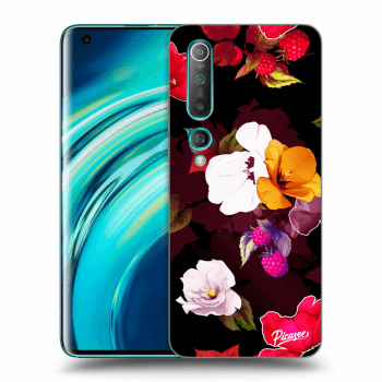 Picasee crna silikonska maskica za Xiaomi Mi 10 - Flowers and Berries