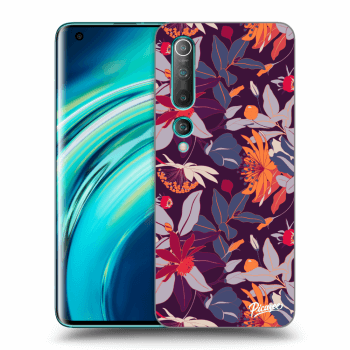 Picasee silikonska prozirna maskica za Xiaomi Mi 10 - Purple Leaf