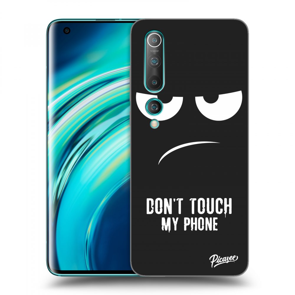 Picasee crna silikonska maskica za Xiaomi Mi 10 - Don't Touch My Phone