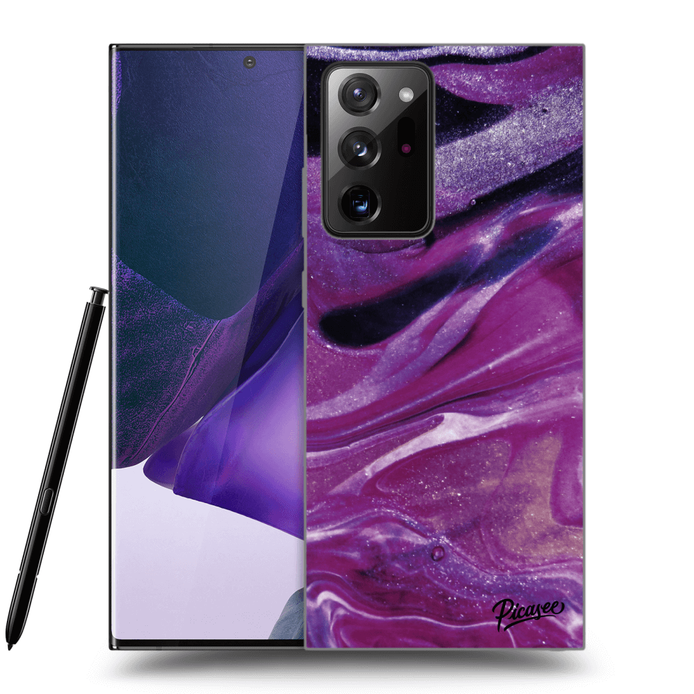 Picasee crna silikonska maskica za Samsung Galaxy Note 20 Ultra - Purple glitter