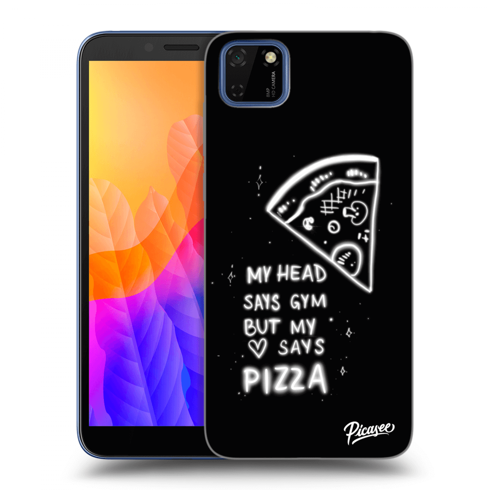 Picasee crna silikonska maskica za Huawei Y5P - Pizza
