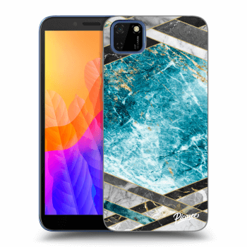 Picasee silikonska prozirna maskica za Huawei Y5P - Blue geometry