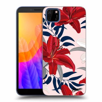 Picasee silikonska prozirna maskica za Huawei Y5P - Red Lily