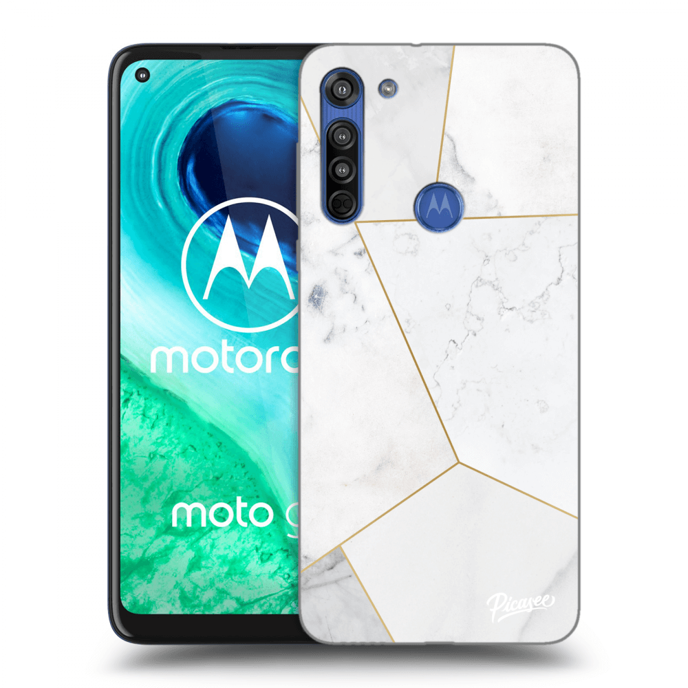 Silikonska Prozirna Maskica Za Motorola Moto G8 - White Tile