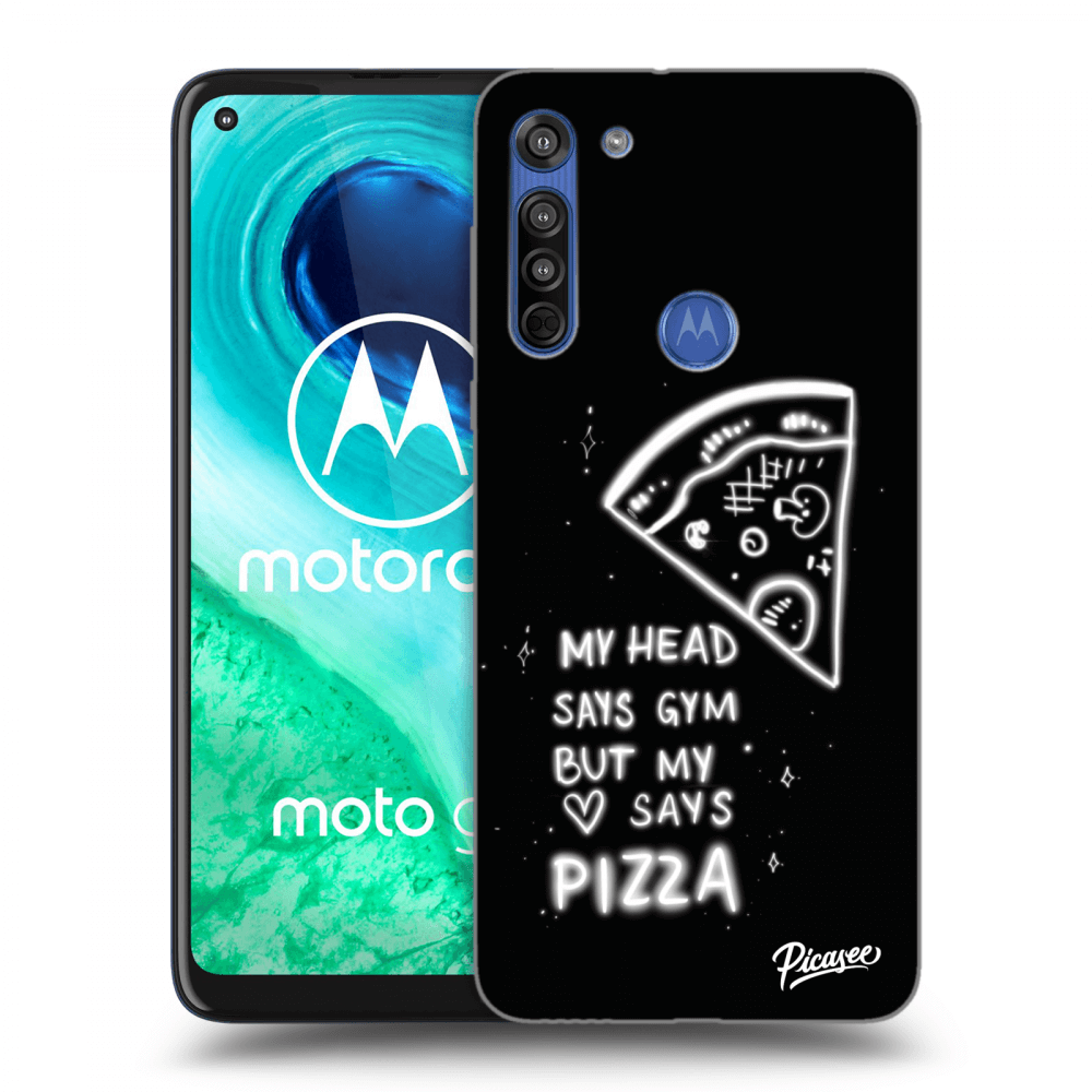 Picasee silikonska prozirna maskica za Motorola Moto G8 - Pizza