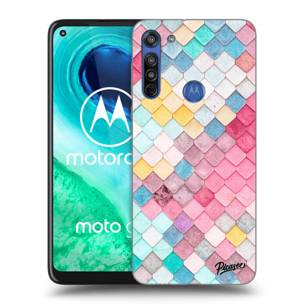 Picasee silikonska prozirna maskica za Motorola Moto G8 - Colorful roof