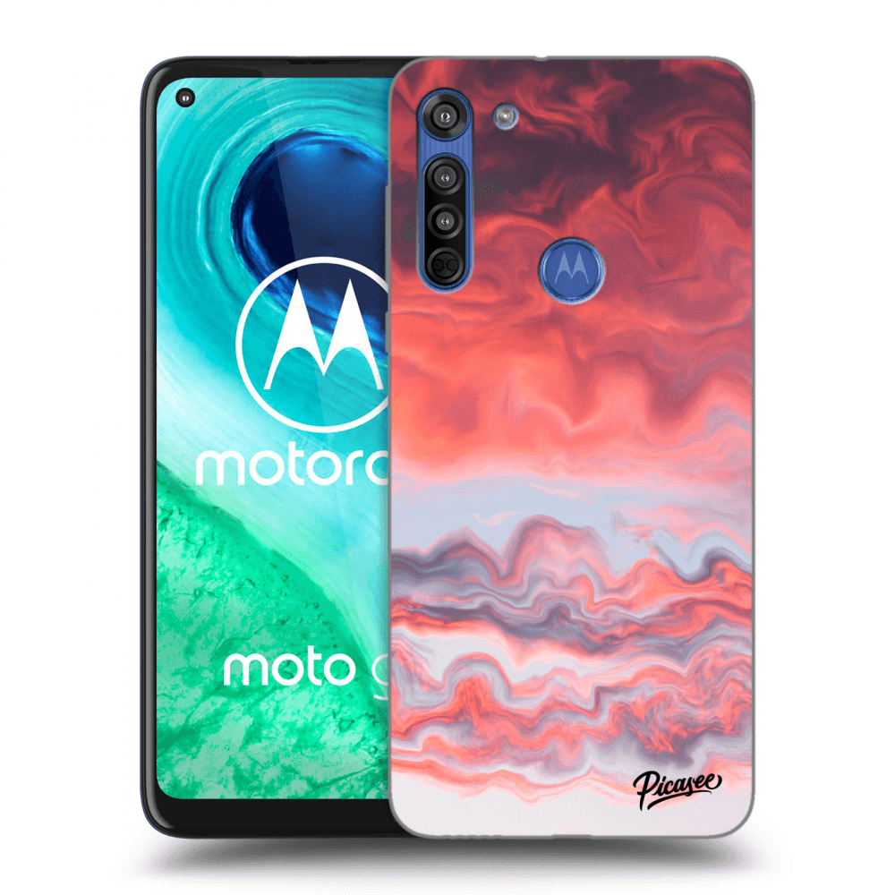 Picasee silikonska prozirna maskica za Motorola Moto G8 - Sunset