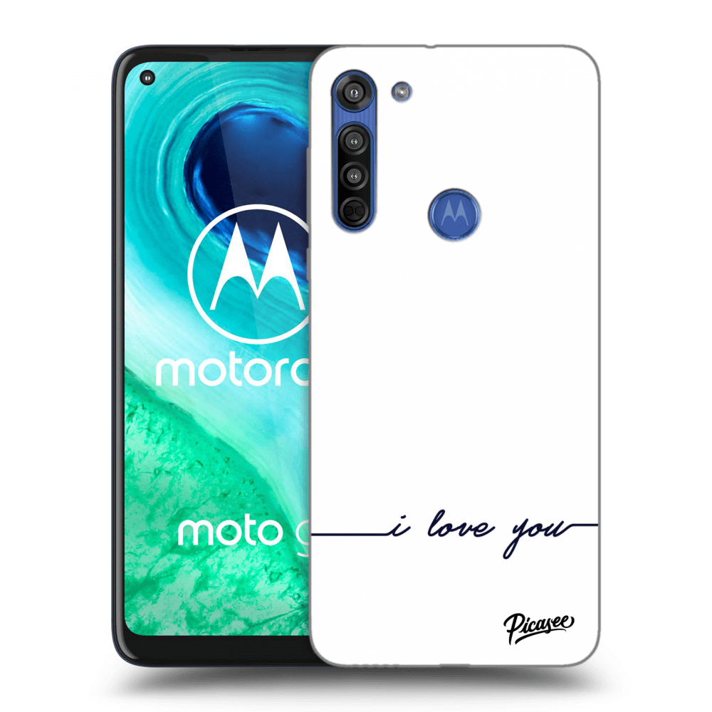 Picasee silikonska prozirna maskica za Motorola Moto G8 - I love you