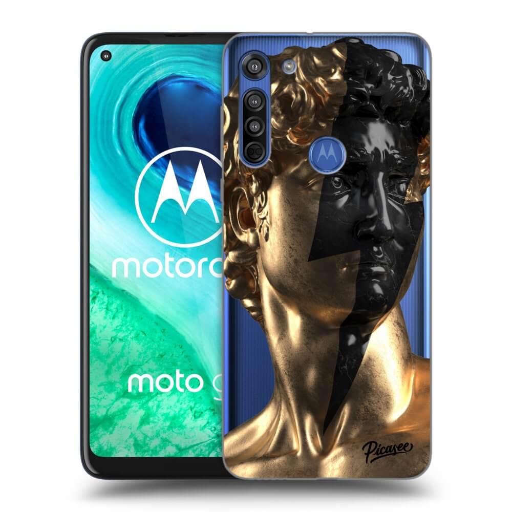 Picasee silikonska prozirna maskica za Motorola Moto G8 - Wildfire - Gold