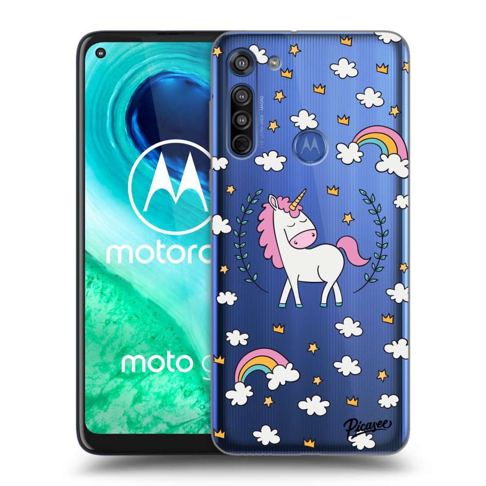 Picasee silikonska prozirna maskica za Motorola Moto G8 - Unicorn star heaven