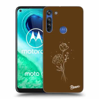Picasee silikonska prozirna maskica za Motorola Moto G8 - Brown flowers