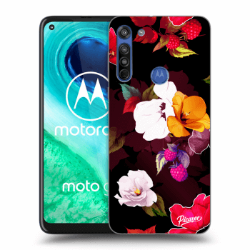 Picasee silikonska prozirna maskica za Motorola Moto G8 - Flowers and Berries