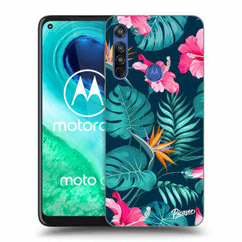 Maskica za Motorola Moto G8 - Pink Monstera