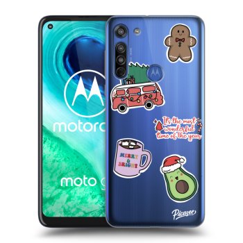Maskica za Motorola Moto G8 - Christmas Stickers