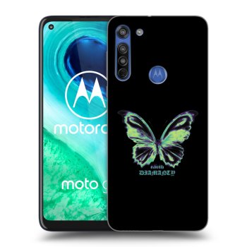 Picasee silikonska prozirna maskica za Motorola Moto G8 - Diamanty Blue