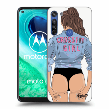 Picasee silikonska prozirna maskica za Motorola Moto G8 - Crossfit girl - nickynellow