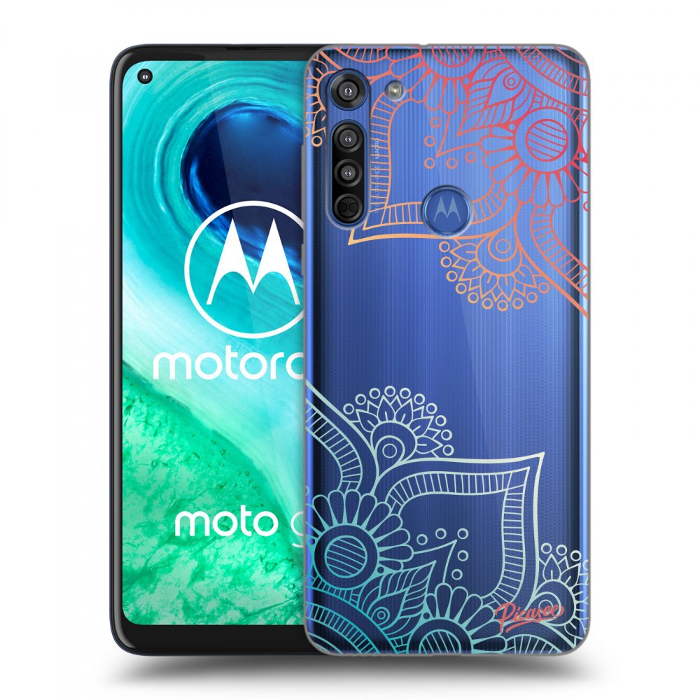 Picasee silikonska prozirna maskica za Motorola Moto G8 - Flowers pattern