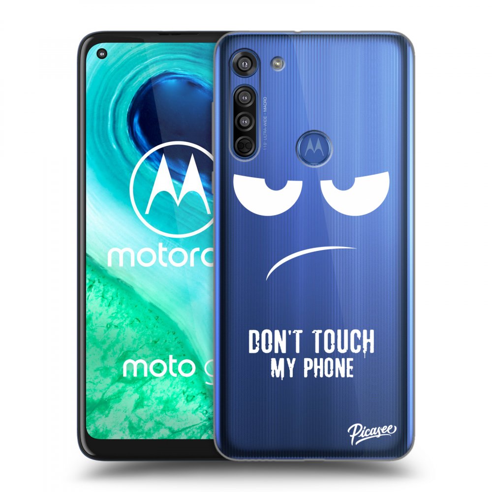 Picasee silikonska prozirna maskica za Motorola Moto G8 - Don't Touch My Phone