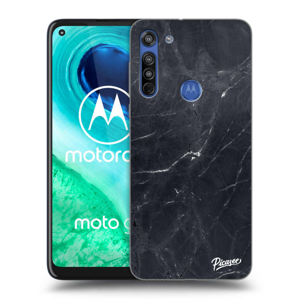 Picasee silikonska prozirna maskica za Motorola Moto G8 - Black marble