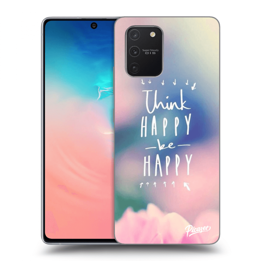 Picasee crna silikonska maskica za Samsung Galaxy S10 Lite - Think happy be happy