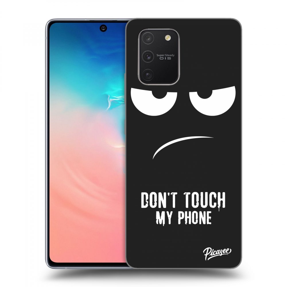 Picasee crna silikonska maskica za Samsung Galaxy S10 Lite - Don't Touch My Phone