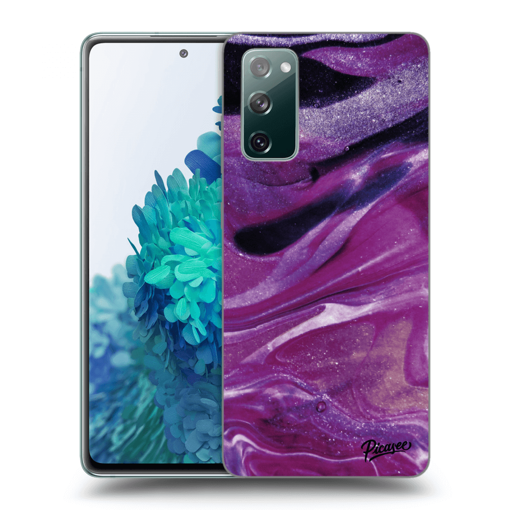 Picasee crna silikonska maskica za Samsung Galaxy S20 FE - Purple glitter