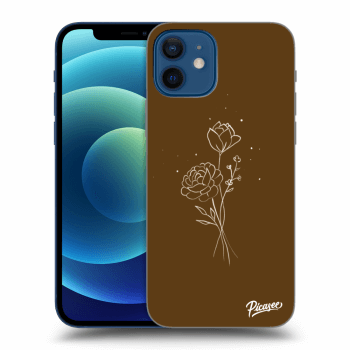 Picasee silikonska prozirna maskica za Apple iPhone 12 - Brown flowers