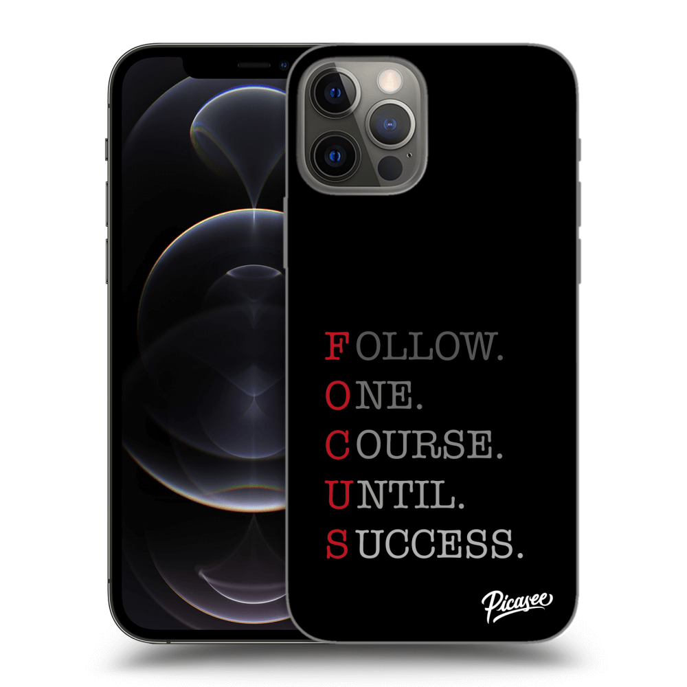 Picasee crna silikonska maskica za Apple iPhone 12 Pro - Focus