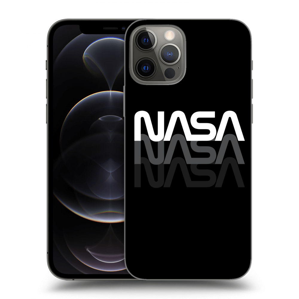 Picasee crna silikonska maskica za Apple iPhone 12 Pro - NASA Triple