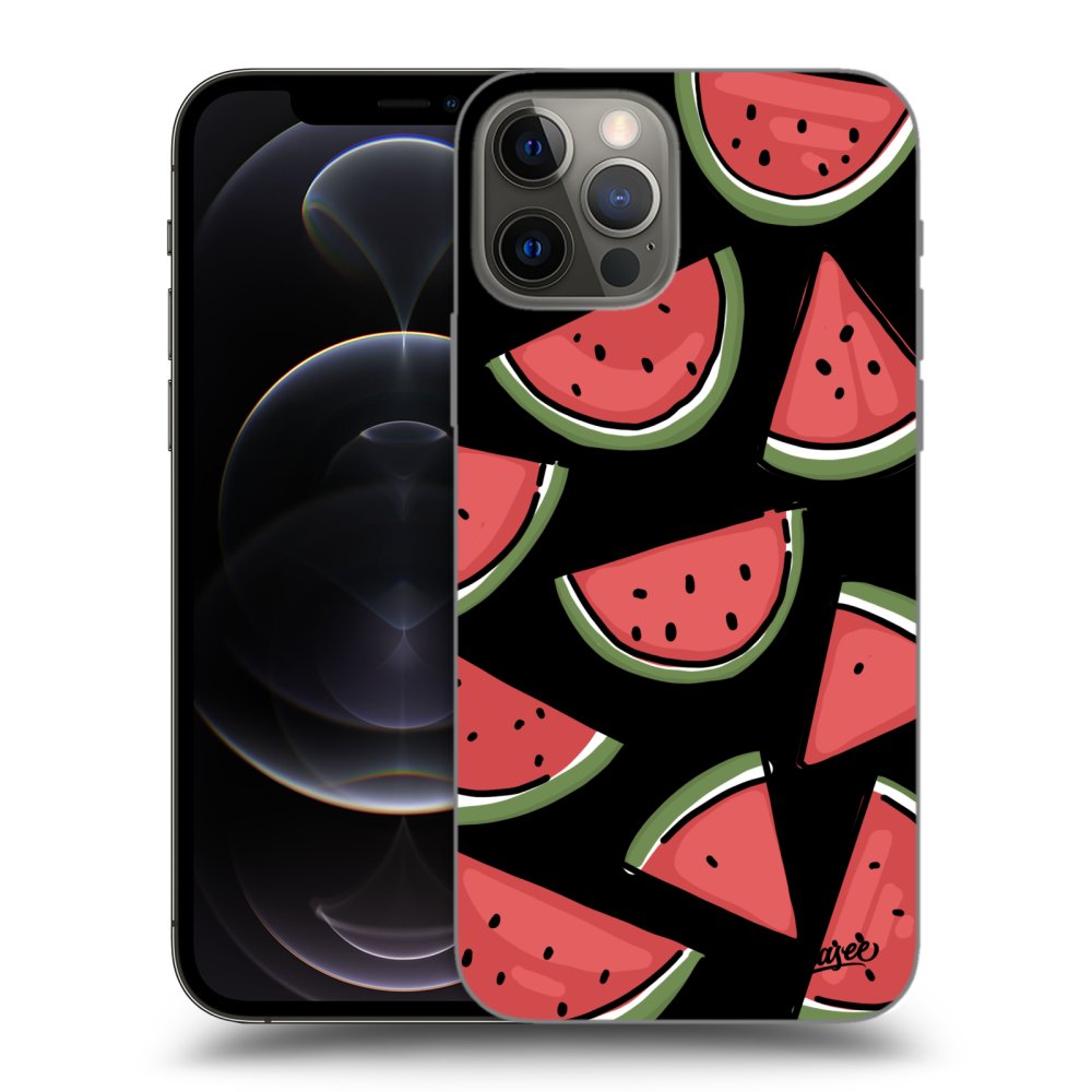 Picasee crna silikonska maskica za Apple iPhone 12 Pro - Melone