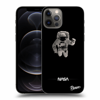 Picasee crna silikonska maskica za Apple iPhone 12 Pro - Astronaut Minimal