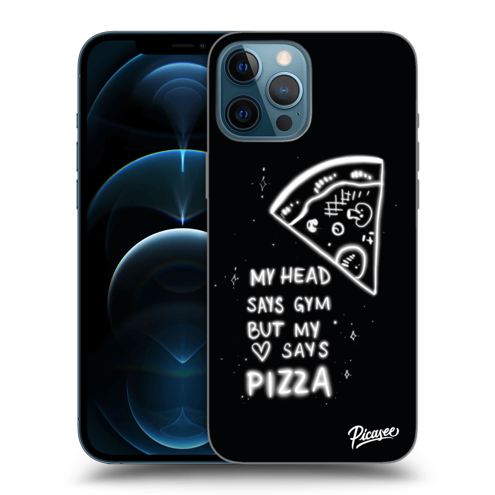 Picasee crna silikonska maskica za Apple iPhone 12 Pro Max - Pizza