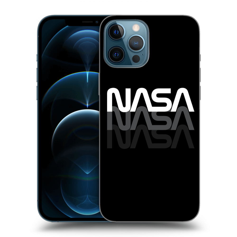 Picasee crna silikonska maskica za Apple iPhone 12 Pro Max - NASA Triple